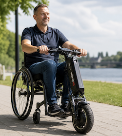 Přídavné pohony k invalidním vozíkům