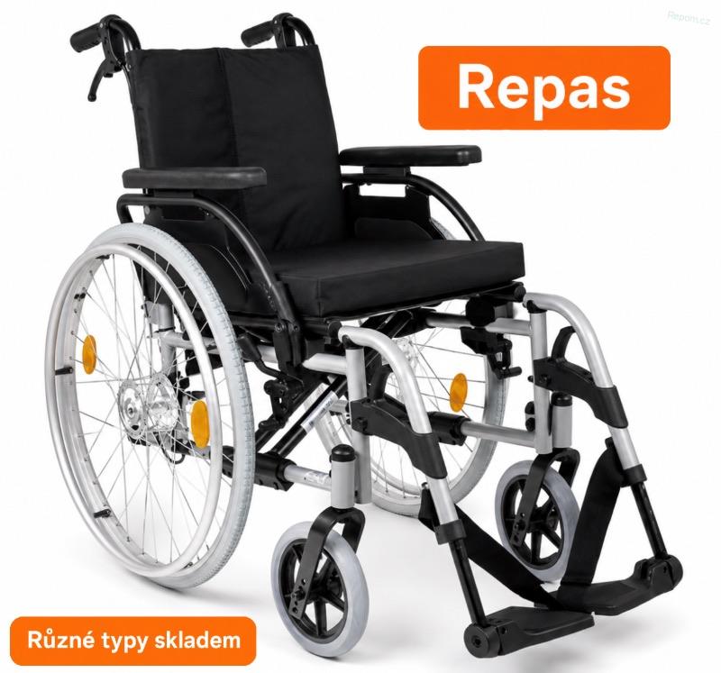 REPAS: Invalidní vozík s brzdami pro doprovod