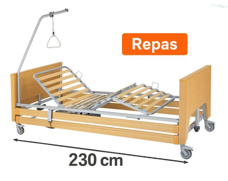 REPAS: Prodloužená polohovací elektrické lůžko s lamelovým roštem