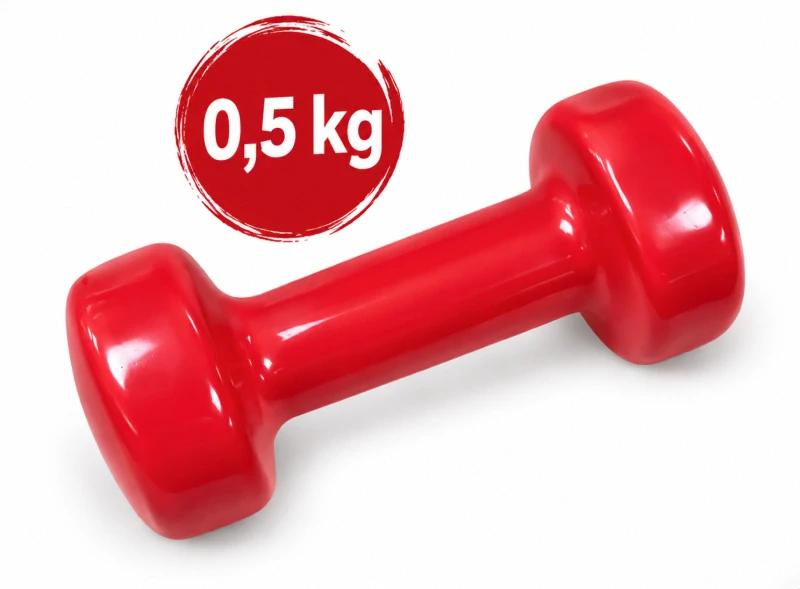 Lehké činky na cvičení - 0,5 kg, červená
