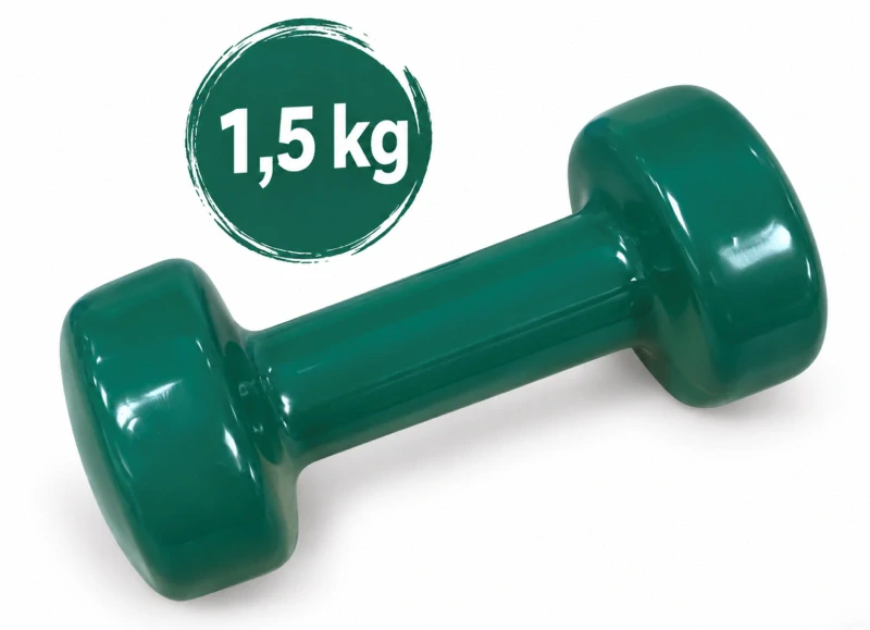 Lehké činky na cvičení - 1,5 kg, zelená