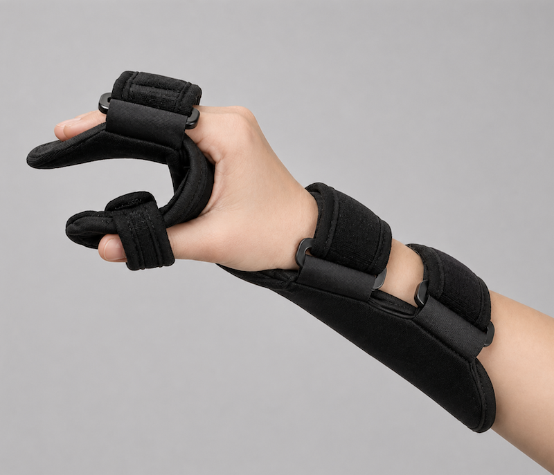 Ortéza zápěstí s podporou prstů a dlahou pro palec SPLINT