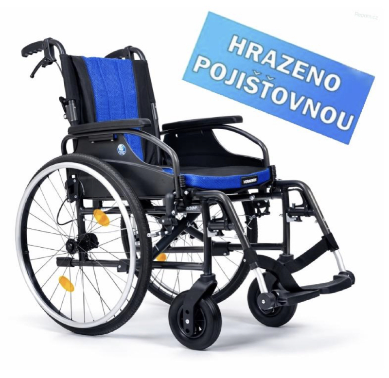 Invalidní vozík VERMEIREN D200 B69 odlehčený - brzdy pro doprovod