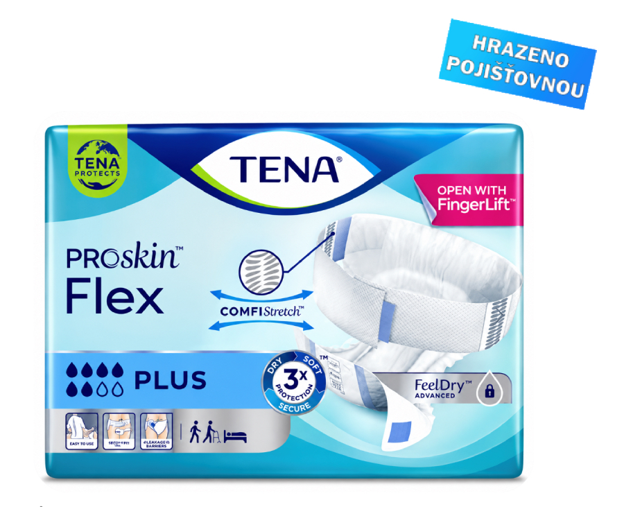 Inkontinenční kalhotky s pásem TENA Flex Plus 6,8 (S/M/L/XL)