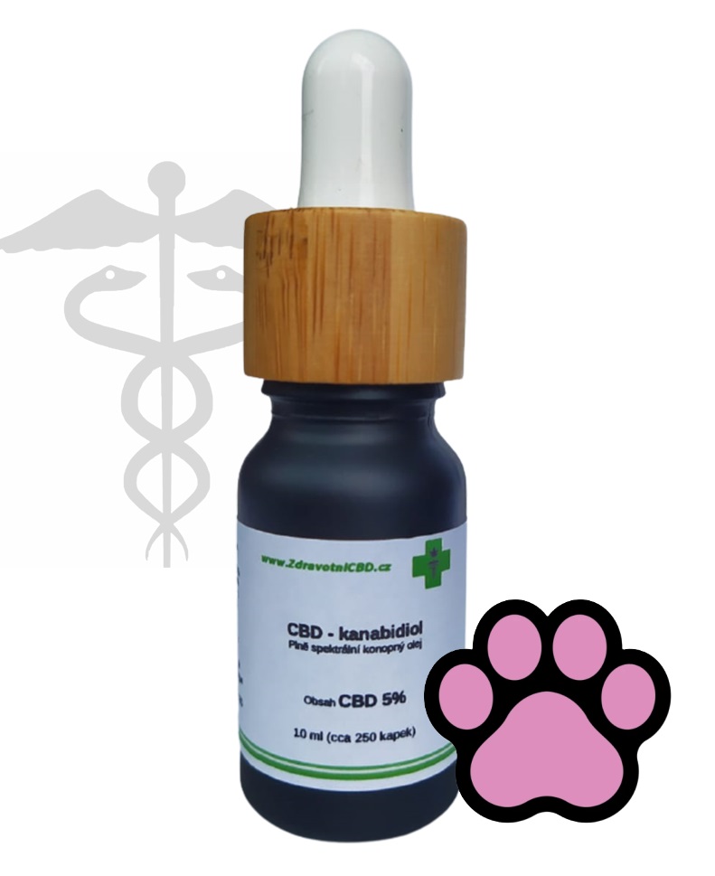 Zdravotní CBD olej 5% pro domácí mazlíčky 10ml