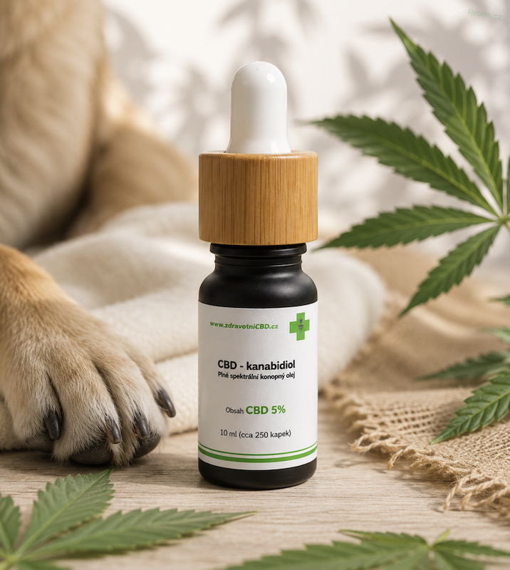 Zdravotní CBD olej 5% pro domácí mazlíčky 10ml