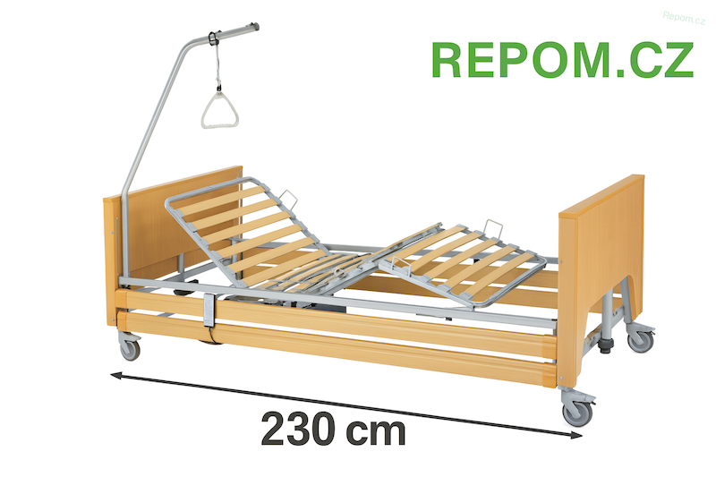 REPAS: Prodloužená polohovací elektrické lůžko s lamelovým roštem