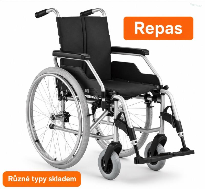 REPAS: Invalidní vozík standardní geriatrický bez brzd pro doprovod
