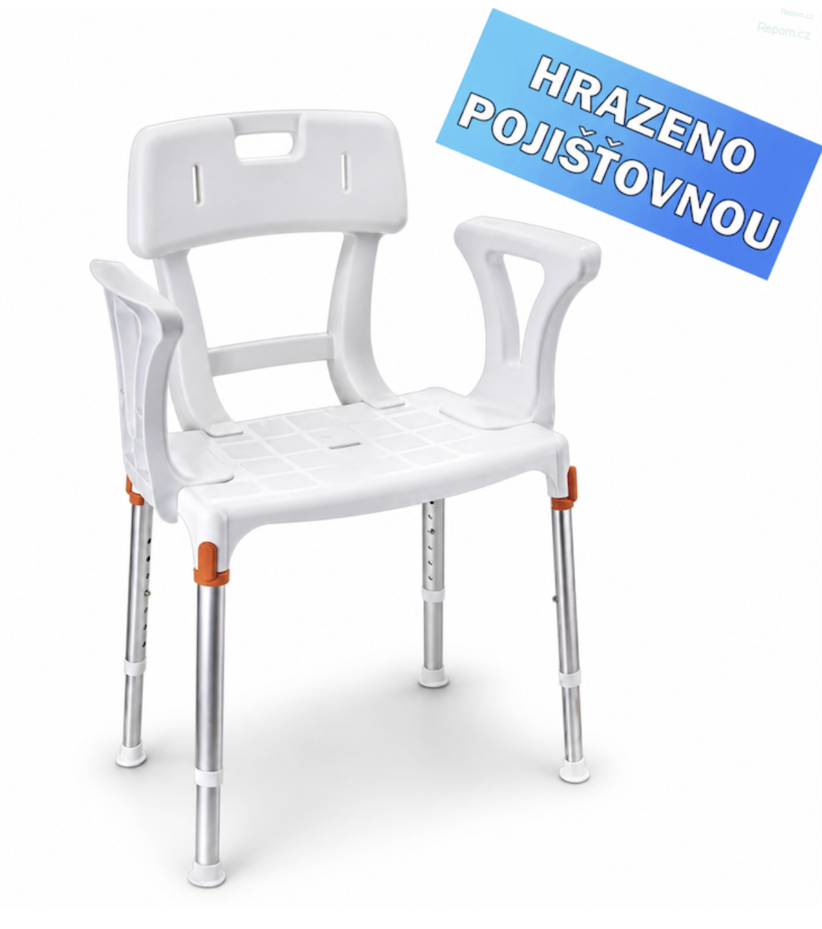 Židle do sprchy s opěrátkem a bočními opěrkami