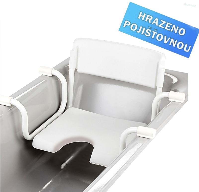 Sedačka do vany polozapuštěná s opěrátkem