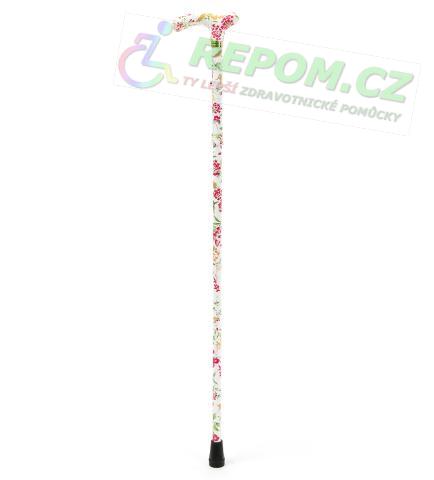 Skládací hůl bílá s květy