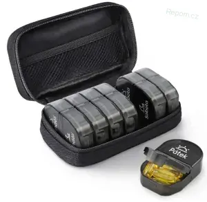 Dávkovač léků týdenní s pouzdrem cestovní - den, noc