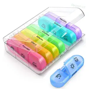 Dávkovač léků týdenní - ráno, poledne, večer