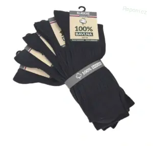 100% bavlněné jednobarevné žebrované ponožky pánské