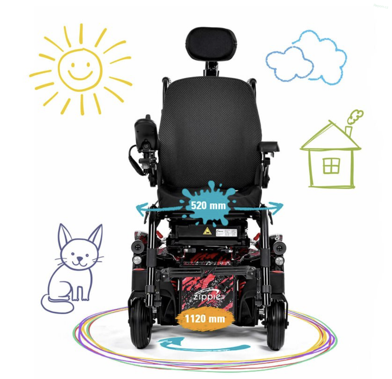 Dětský elektrický invalidní vozík ZIPPIE Q300 M Mini Kids se středním pohonem