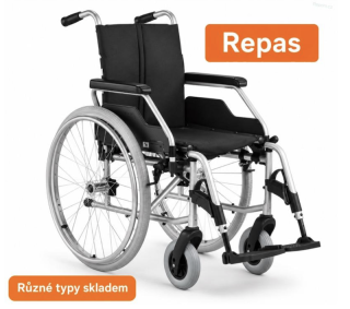 REPAS: Invalidní vozík standardní geriatrický bez brzd pro doprovod