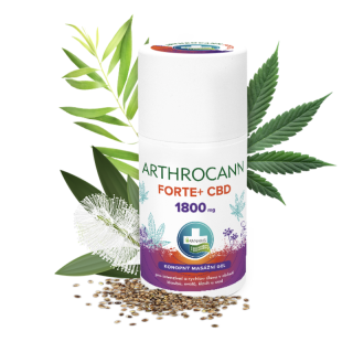 Intenzivní konopný masážní gel na svaly, klouby a záda Annabis Arthrocann Forte+ 1800 mg CBD 90ml