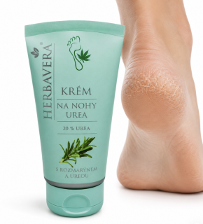 Intenzivní péče o suché a ztvrdlé paty Herbavera Krém na nohy UREA 20 % 80ml