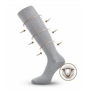 Merino kompresní unisex podkolenky se stříbrem VoXX Woolax - světle šedé