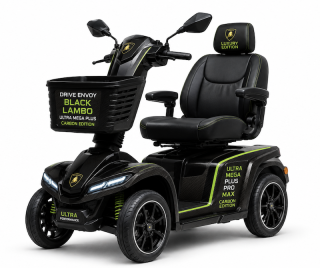 REPAS: Elektrický skútr pro seniory DRIVE ENVOY BLACK LAMBO ULTRA MEGA PLUS