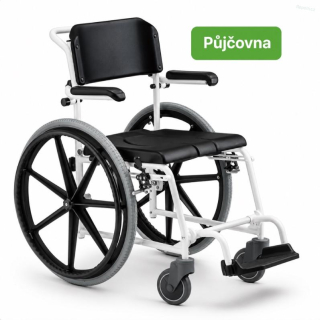 PŮJČENÍ sprchovací toaletní židle s velkými koly - gramofon