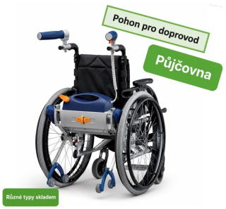 PŮJČENÍ Skládací elektrický invalidní vozík AAT V-MAX S pohonem pro doprovod